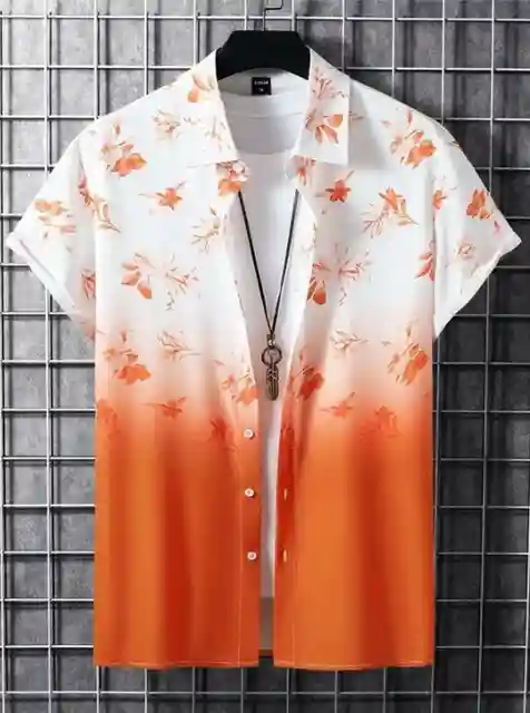 Custom orange and white casual shirt by Velnox Wear