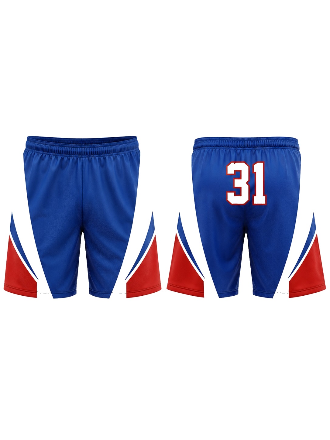 Custom Casual Shorts Royal Blue Red Shorts manufactured by Velnox Wear