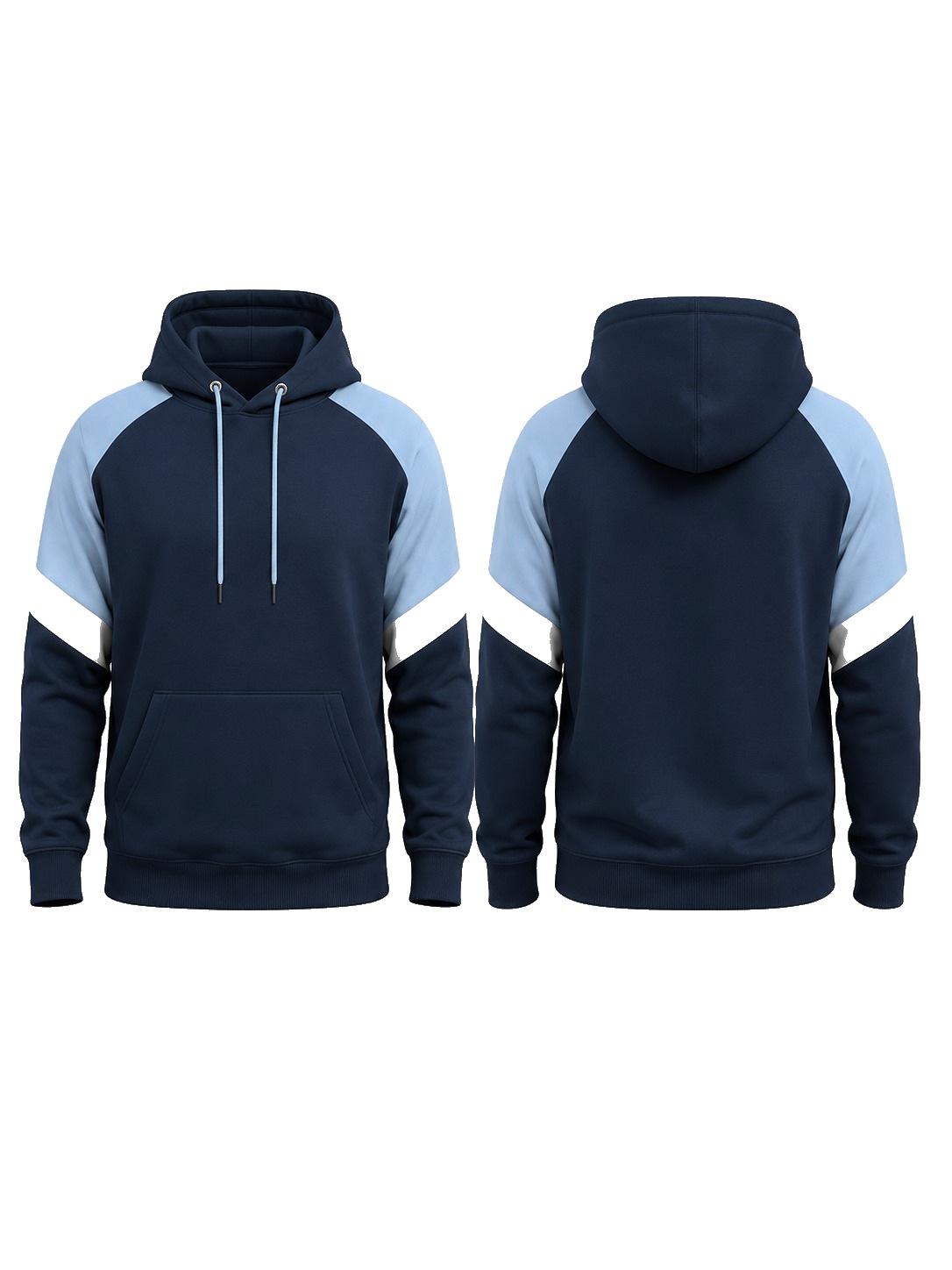 Custom Hoodies Navy Sky White Hoodie manufactured by Velnox Wear