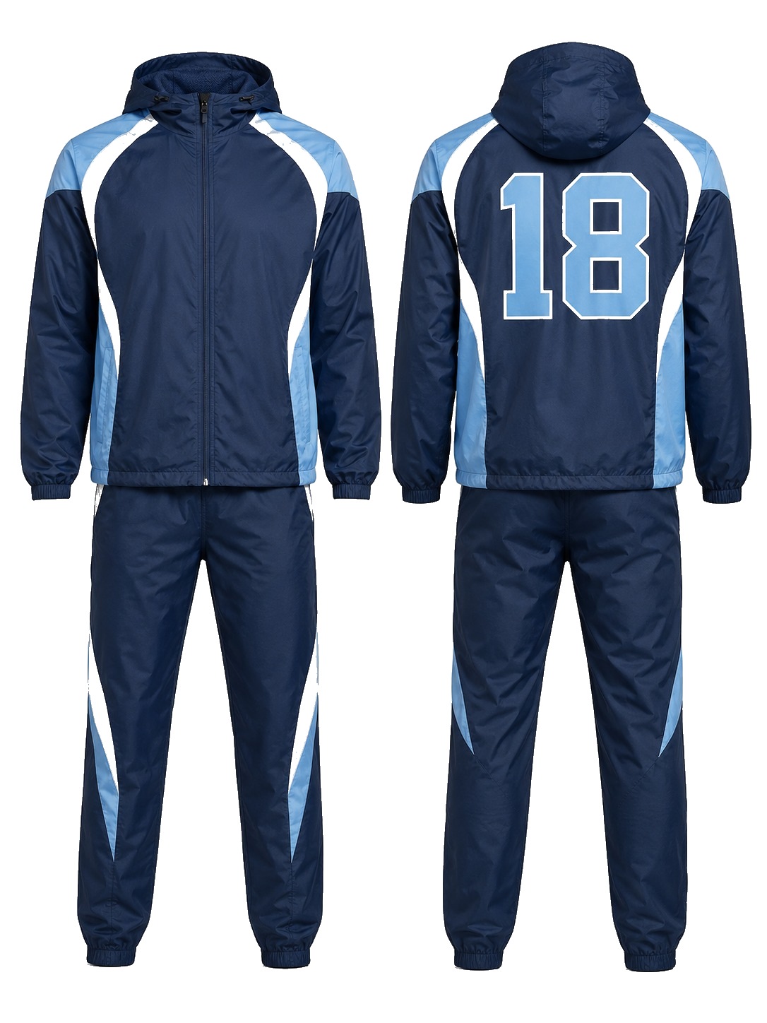 Custom Windbreaker Sets Navy Sky Windbreaker Set manufactured by Velnox Wear