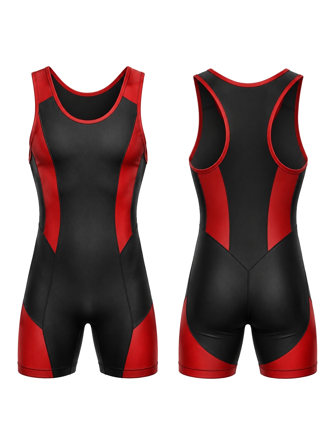 Custom Singlets Black And Red Athletic Singlet manufactured by Velnox Wear