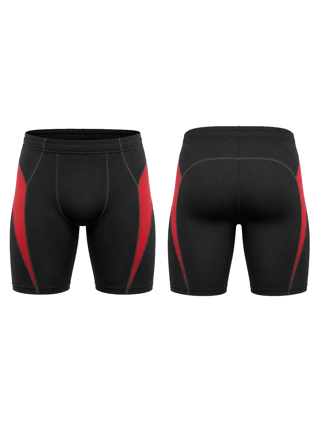 Custom Training Shorts Red Panel Compression Shorts manufactured by Velnox Wear