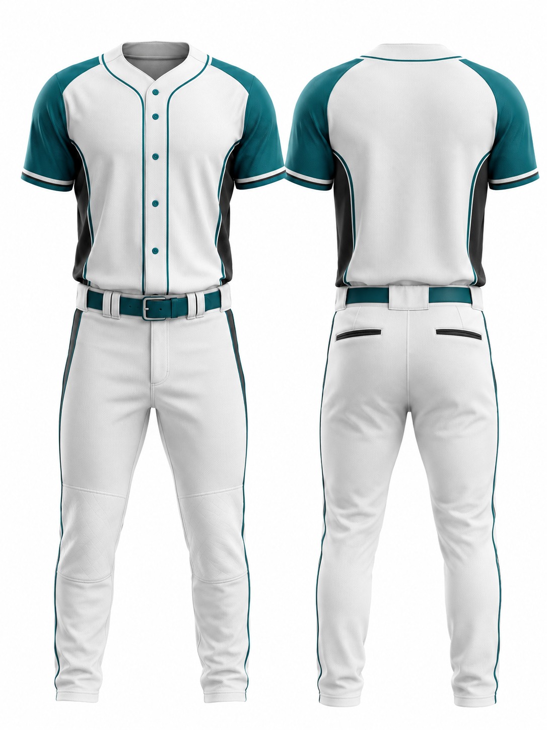 Custom Baseball Teal And Charcoal Baseball Uniform manufactured by Velnox Wear