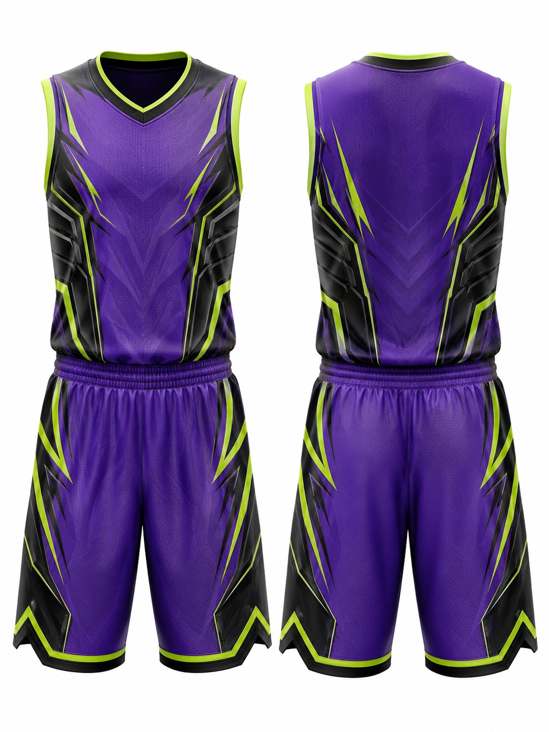 Custom Basketball Purple Neon Basketball Uniform manufactured by Velnox Wear