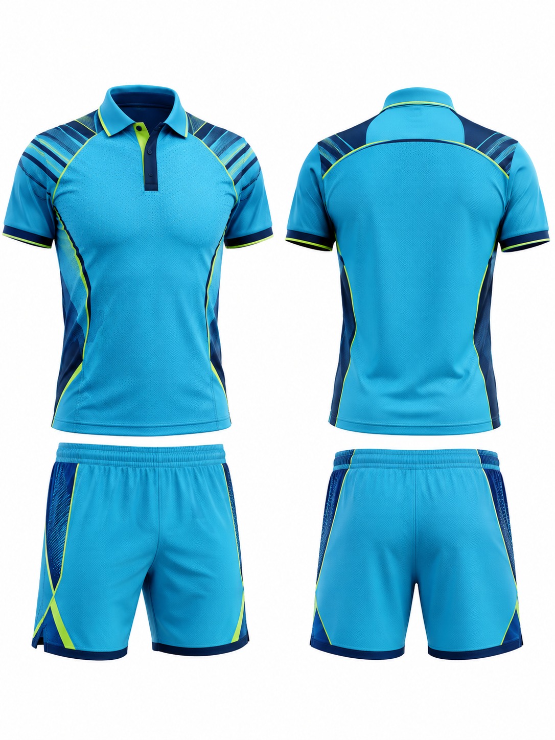 Custom Tennis Aqua And Navy Athletic Kit manufactured by Velnox Wear