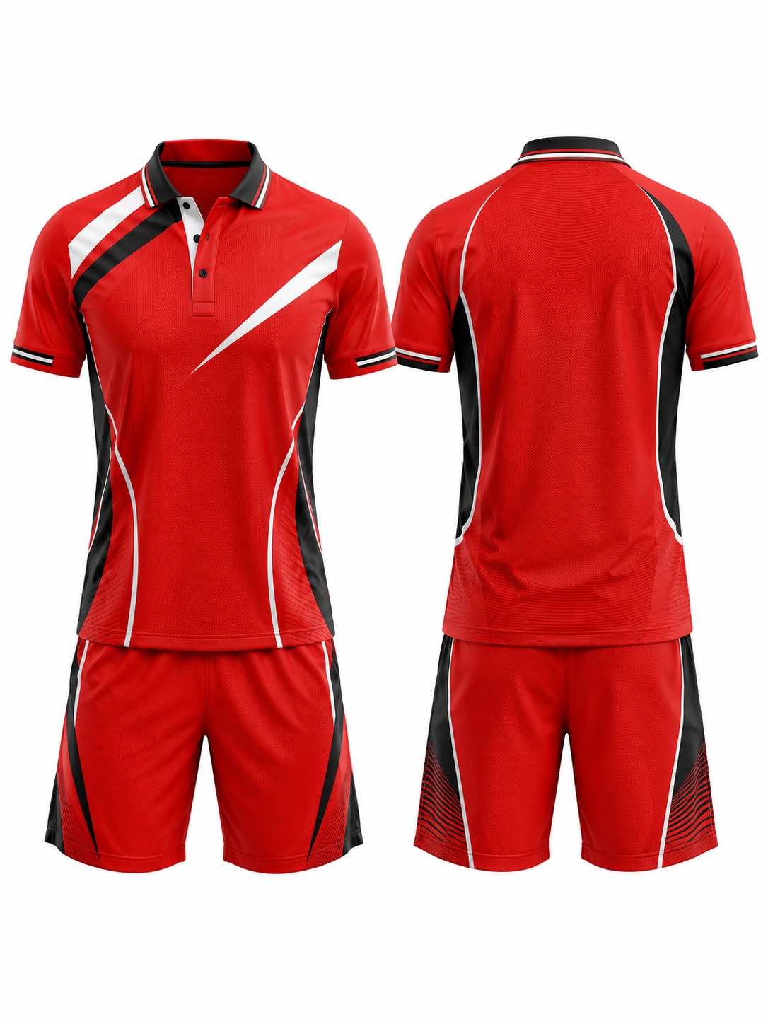 Custom Tennis Red Athletic Uniform manufactured by Velnox Wear